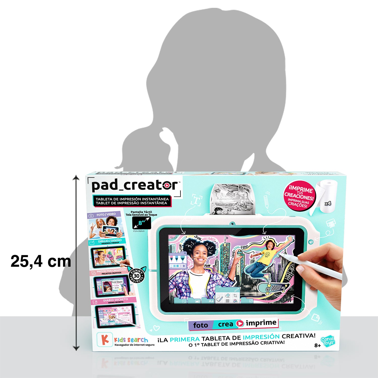 Canal Toys Instant Print Pad Creator – 8", 32 GB, Wi‑Fi, Mehrfarbig