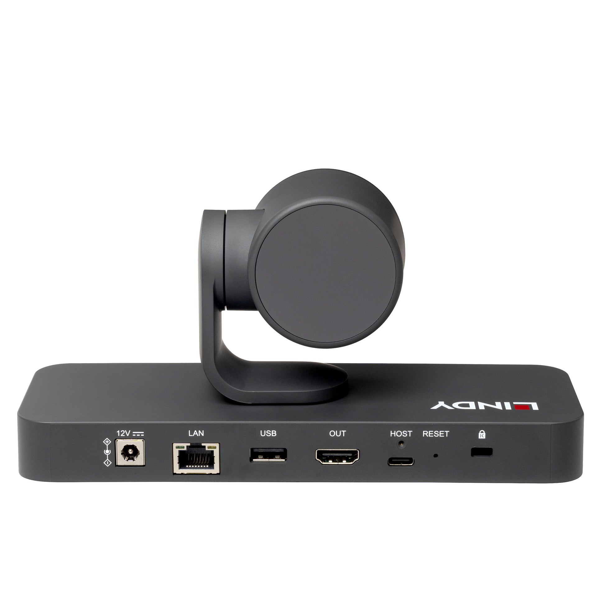 LINDY 38422 – PTZ-Kamera, 4K30, 3× optischer Zoom, Gesichtserkennung, Sprachverfolgung, HDMI/USB/IP, schwarz