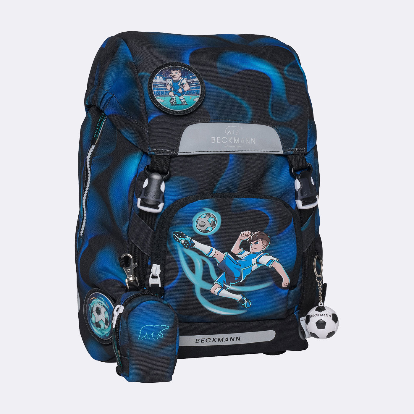 Beckmann Schulrucksack Classic 1st – 6-teilig – Magic League – 24,0×37,0×25,0 cm – aus rPET