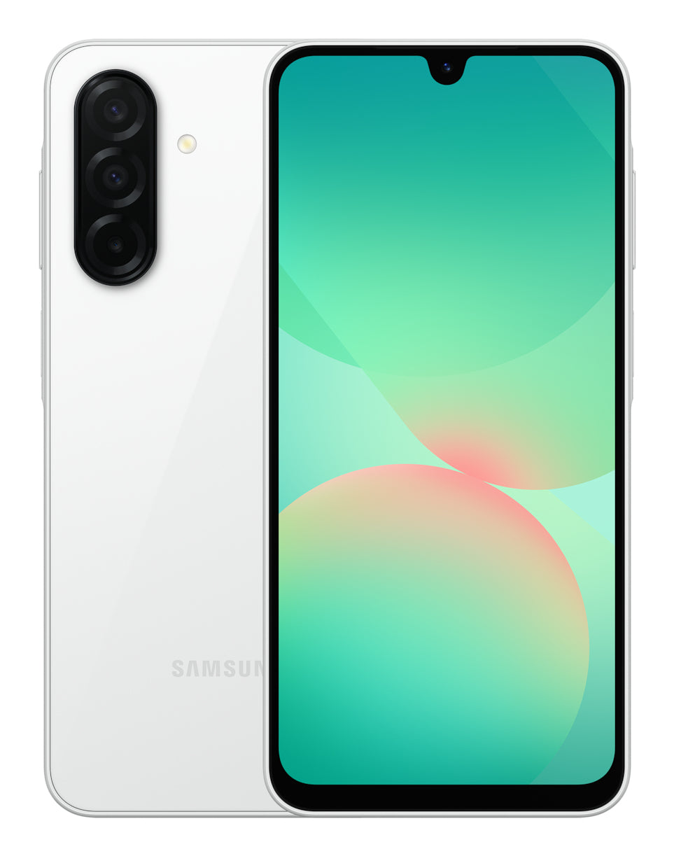 Samsung Galaxy A26 5G – weiss, 6,7", 1080 × 2340, Android 15, 128 GB, 6 GB, Dual-SIM, 5G, IP67, NFC