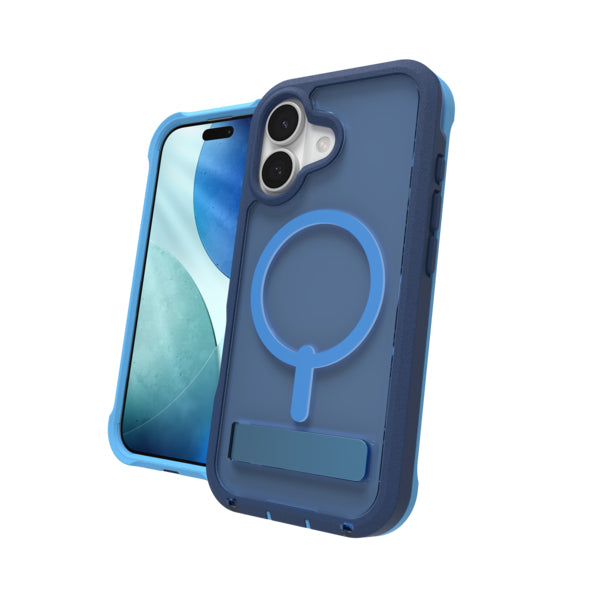 ZAGG Backcover Rainier Snap – für Apple iPhone 17 – Bryce Cobalt Horizon – Snap-/Lock-Verschluss