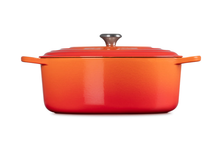 Le Creuset Kochtopf Signature – 8,9 l, Gusseisen, Emaille, für Induktion, Gas, Glaskeramik u. a., Orange