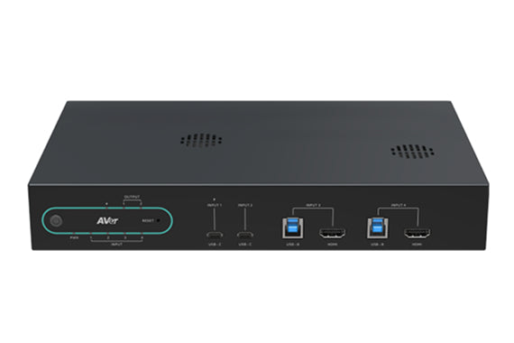 AVer 4K BYOM 4x2 USB und HDMI – Medien-Präsentationsmatrix-Schalter, Schwarz