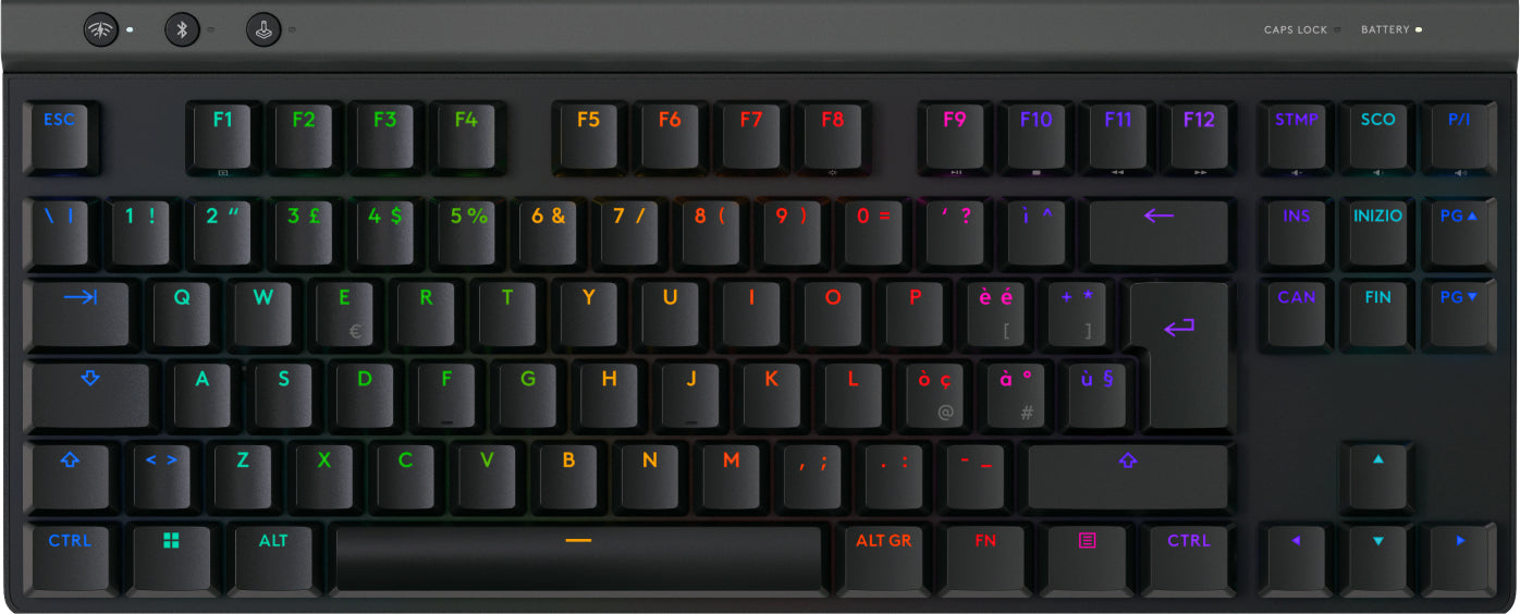 Logitech G G515 LIGHTSPEED – Tastatur TKL – mechanisch, RGB – Bluetooth & 2,4 GHz – QWERTY (IT) – schwarz