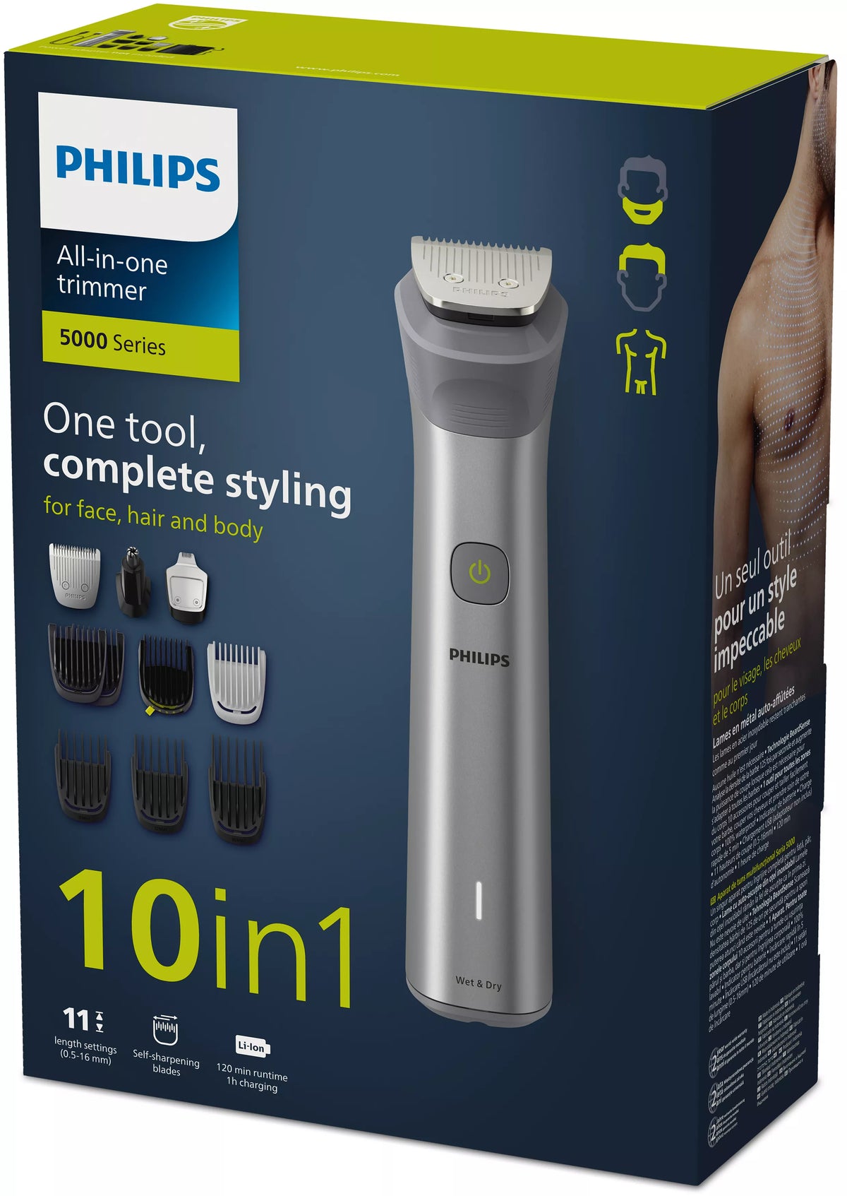 Philips Multigroom MG5920/15 – All-in-One Trimmer, 11 Längeneinstellungen, 120 min – Edelstahl