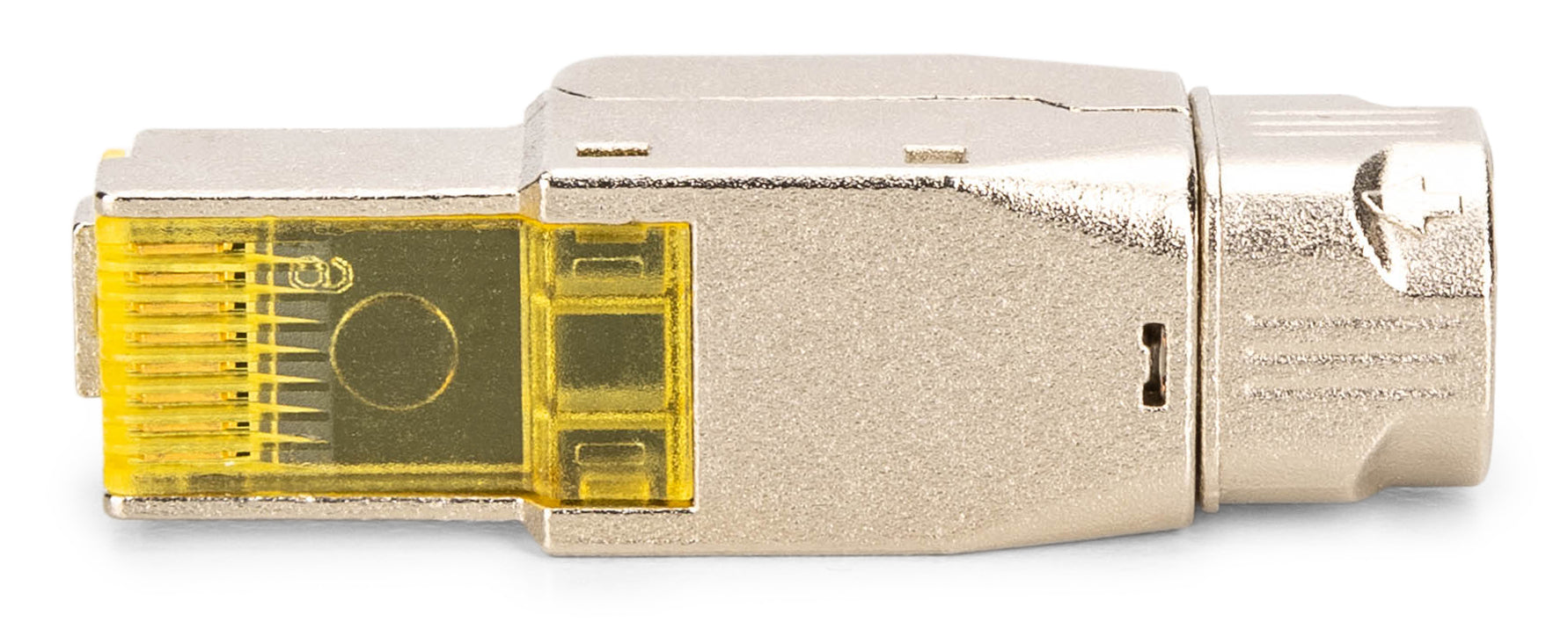 Digitus RJ-45 Feldstecker Cat8.1 – Geschirmt, werkzeugfrei, gerade, Nickel/Gold, Silber/Gelb, 1 Stück
