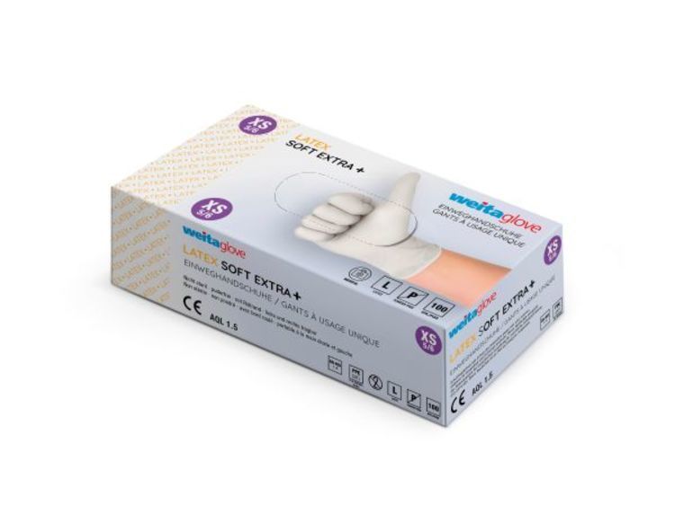 Einweghandschuhe Latex Soft Extra – XS, 100 Stück – EN 455