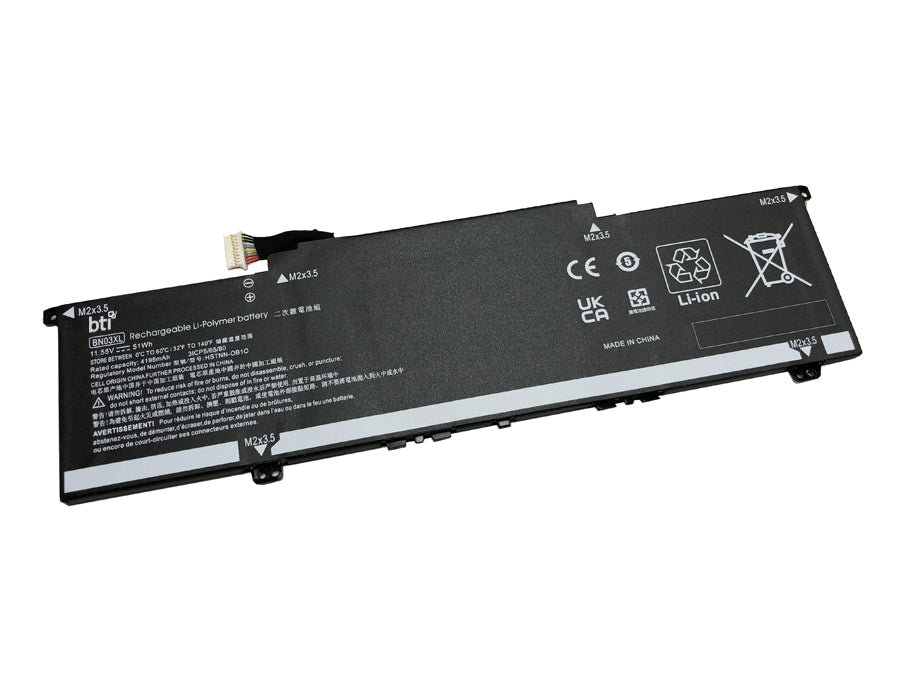 BTI Notebook-Akku – für HP – 51 Wh, 11,55 V (3 Zellen) – Schwarz