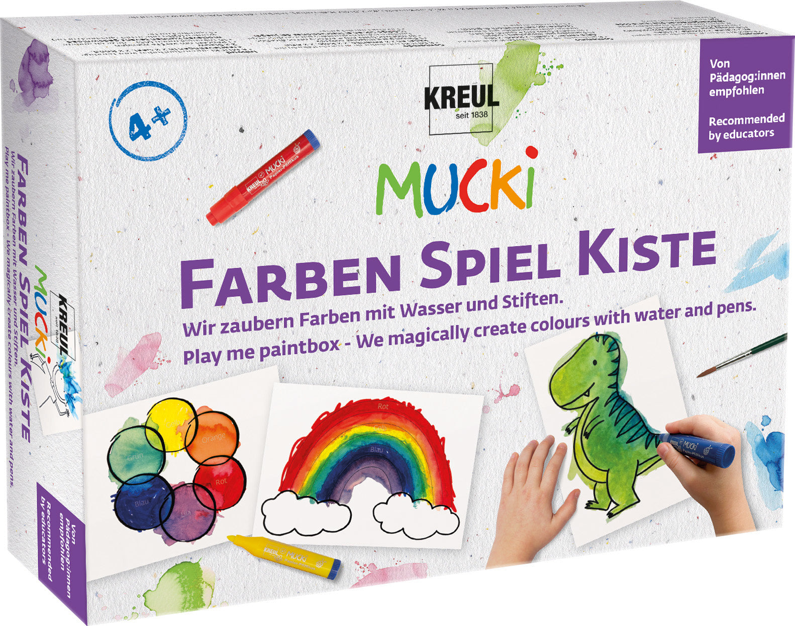 KREUL MUCKI Aquarellfarbstifte – 6 Stk., Karton, mit Pinsel