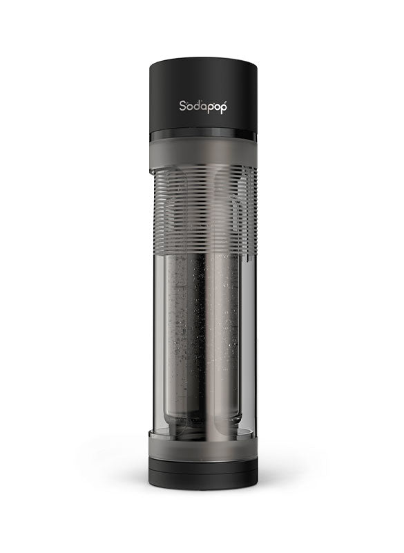mySodapop Sodapop – Wassersprudler, 3 Flaschen (2× Glas, 1× PET), 1 l, Schwarz