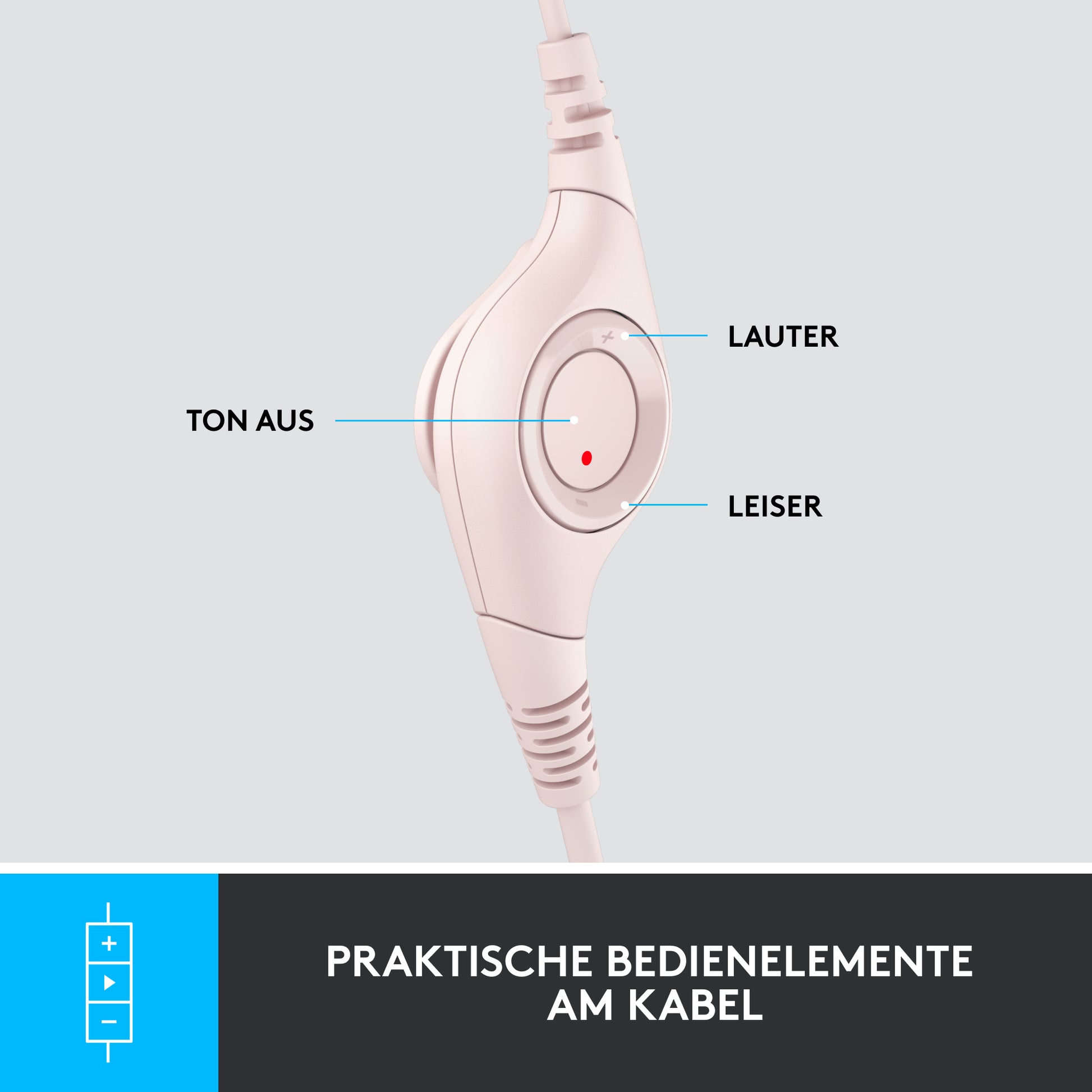 Logitech H390 – Headset – USB‑A – Pink – für PC/Mac
