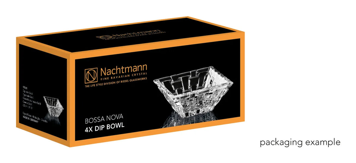 Nachtmann Saucenschale Bossa Nova – 4er Set, 8,5 × 8,5 × 3,6 cm, Kristallglas, Transparent, spülmaschinenfest