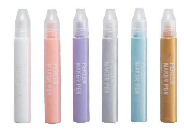 Folia Perlenstifte – Set – 6 Farben, 3D Perlenoptik, 6 × 30 ml