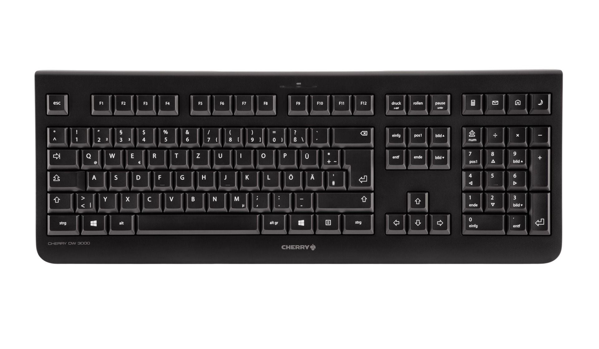 CHERRY DW 3000 – Tastatur, kabellos (2,4 GHz), BE-Layout (BE), Fullsize (mit Ziffernblock) – für Windows