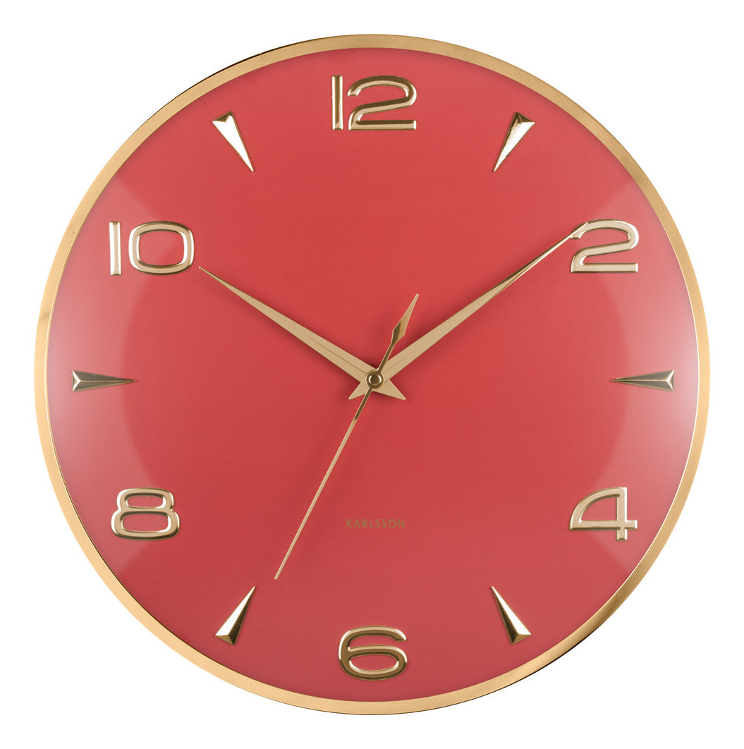 Karlsson Wanduhr Sienna Glow – Ø 40,6 cm, rot, Metall