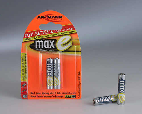 Ansmann AAA Akkus, NiMH, 800 mAh, 1,2 V – 2 Stk.