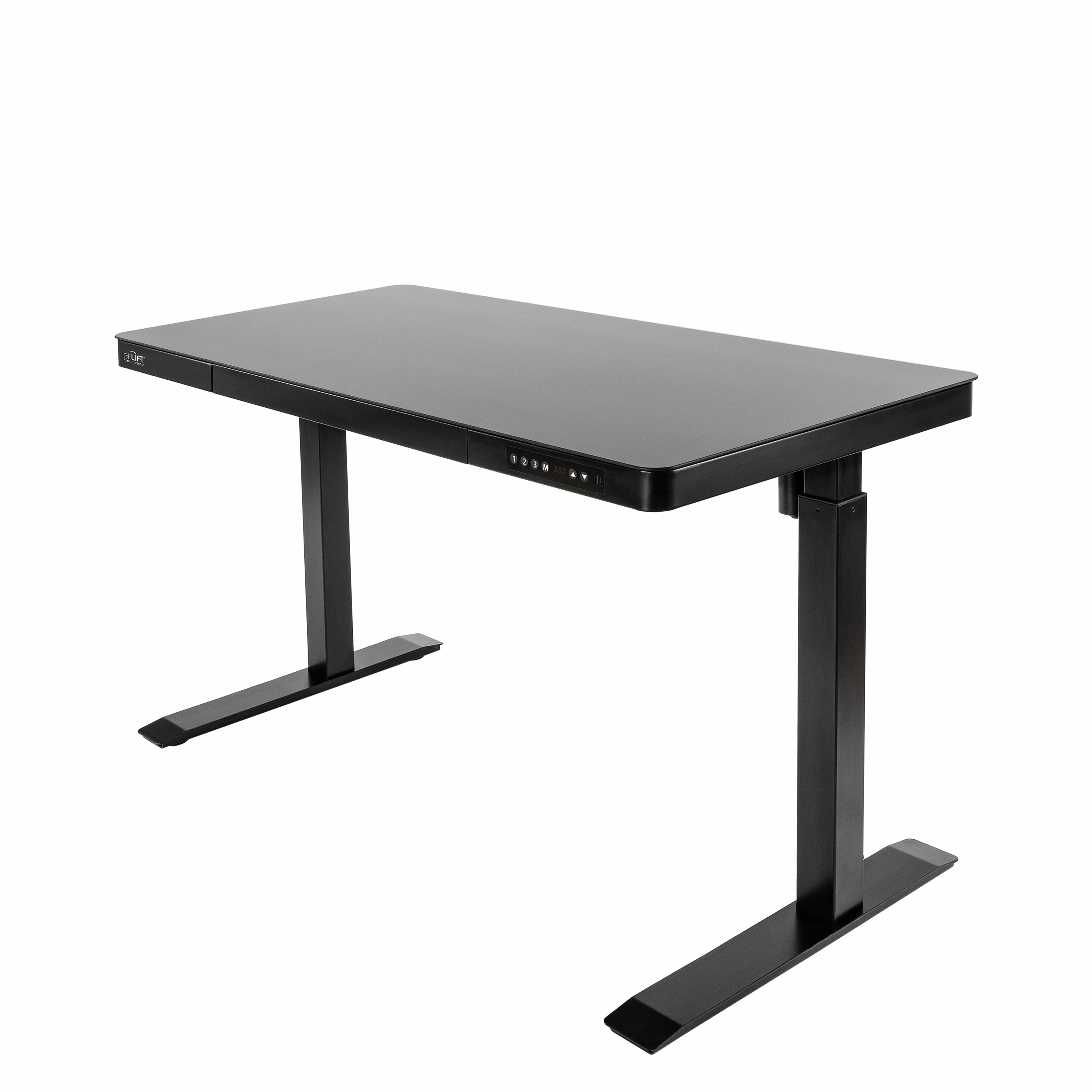 Seville Classics Airlift Steh-/Sitz-Tisch – 121,9 × 61 cm, Schwarz, Stahl