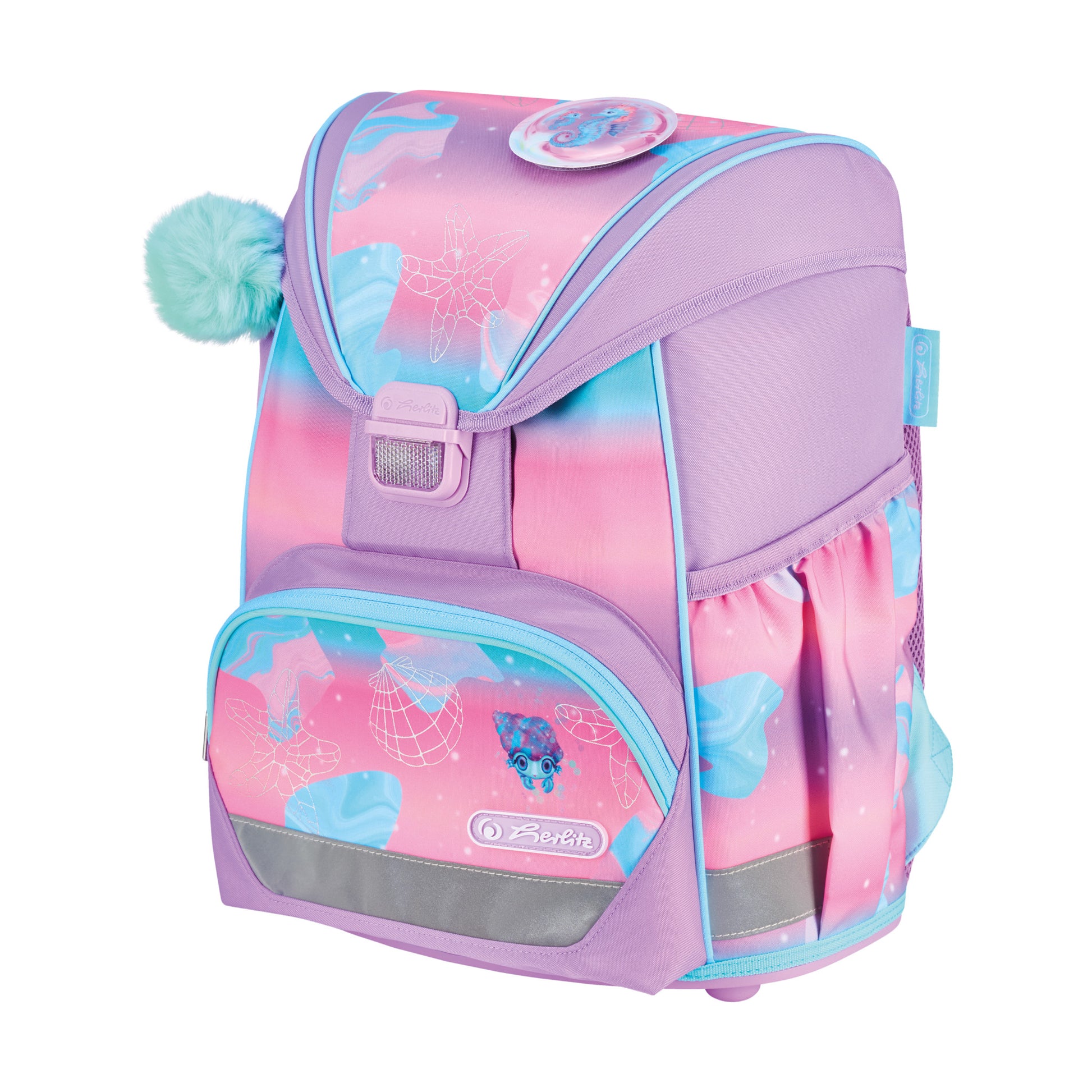 Herlitz UltraLight Plus – Schulrucksack-Set, Ocean Lights, 16 l, 28×36×21 cm