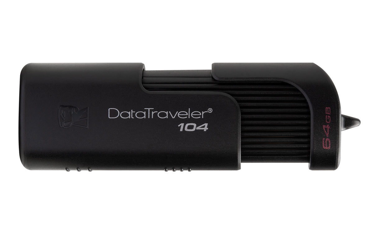 Kingston Technology Kingston DataTraveler 104 – 64 GB, USB 2.0 (USB‑A), Kappe, Schwarz