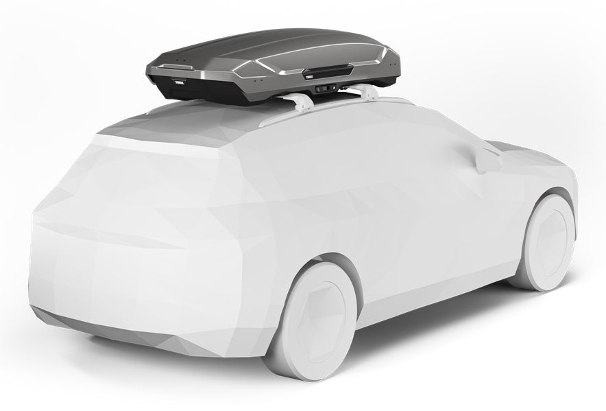 Thule Dachbox Motion 3 XL – harte Ausführung, 500 l, bis 75 kg, mit Verriegelung – titan