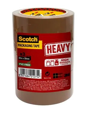 Scotch Heavy - Verpackungsklebeband, braun - 50 mm × 66 m - 3 Rollen