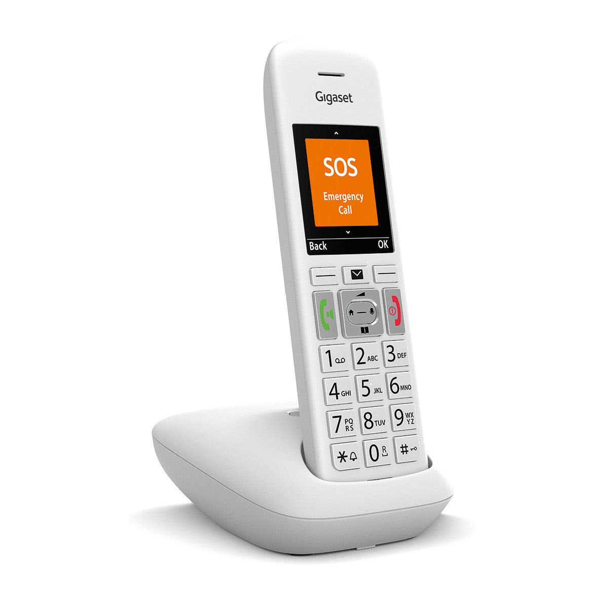 Gigaset E390 HX – WLAN-Telefon (Handgerät), inkl. Ladeschale, Silber
