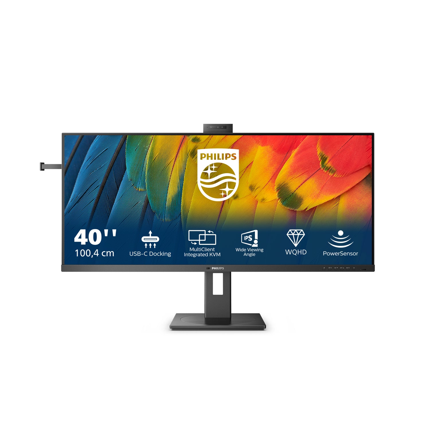 Philips 40B1U5601H/00 – 40", 3440 × 1440 (UWQHD), IPS, 100 Hz, USB-C 100 W, Webcam, LAN