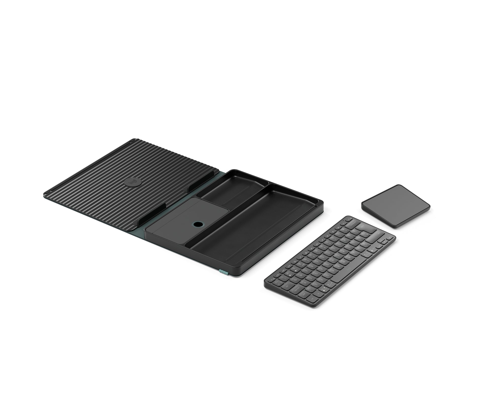 Logitech Casa Pop-Up Desk – Tastatur, kabellos (Bluetooth), UK-Layout (EN), Grau