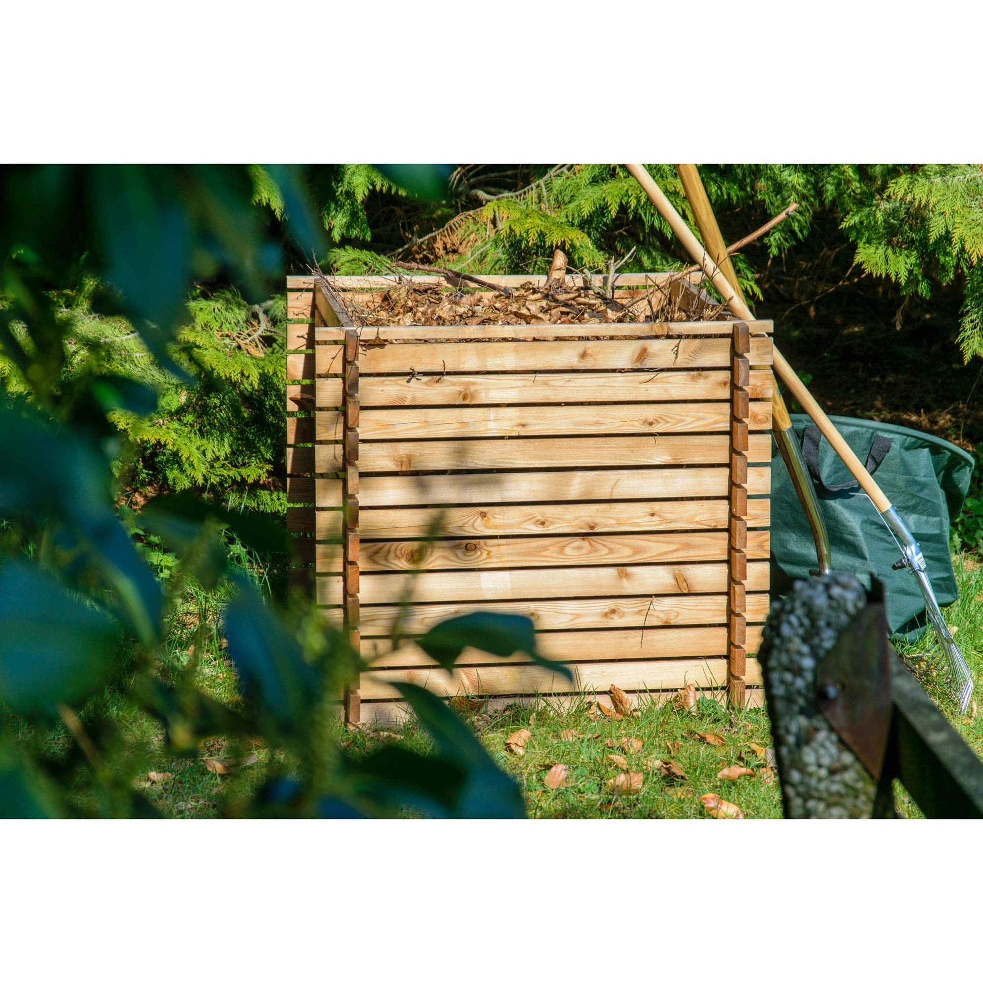 Dobar Abfalleinsatz Komposter Lärchi – 420 l, Holz, B 790 × T 790 × H 790 mm