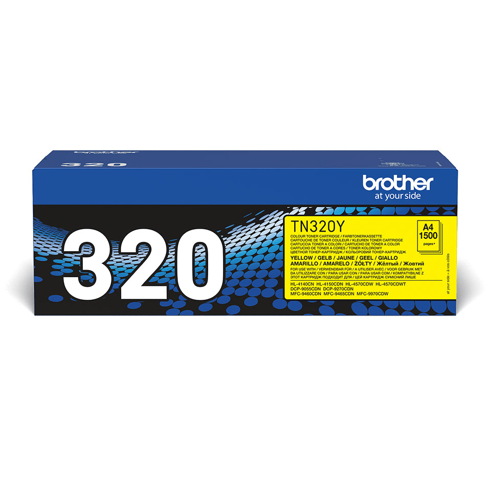 Brother Toner TN-320Y – Gelb, 1500 Seiten – für Brother HL4140CN, HL4150CDN, HL4570CDW und andere