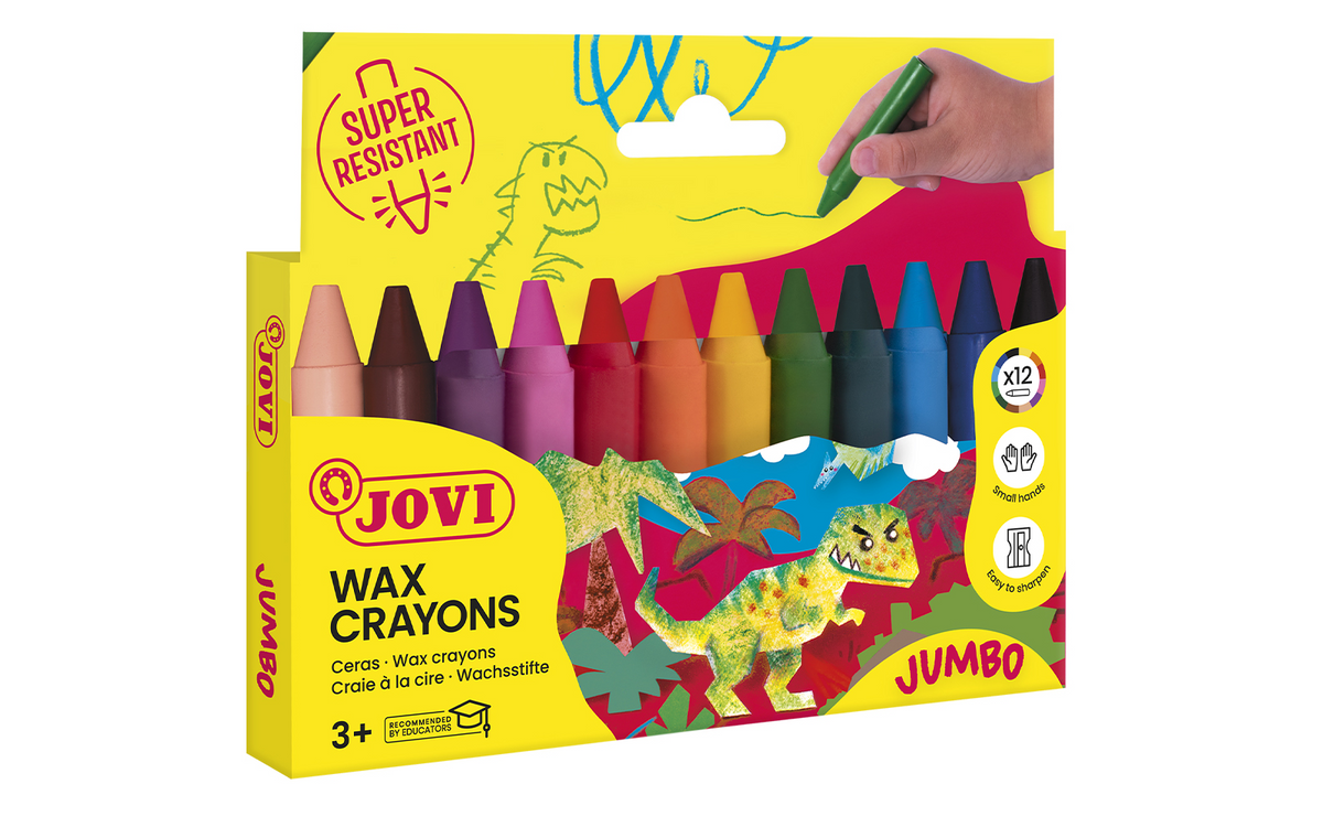 Jovi Jumbo Wachsmalstifte – 12 Farben, Karton