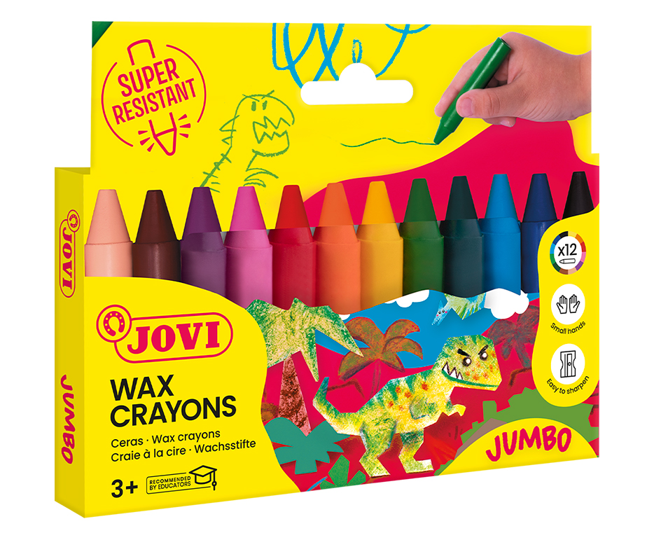 Jovi Jumbo Wachsmalstifte – 12 Farben, Karton