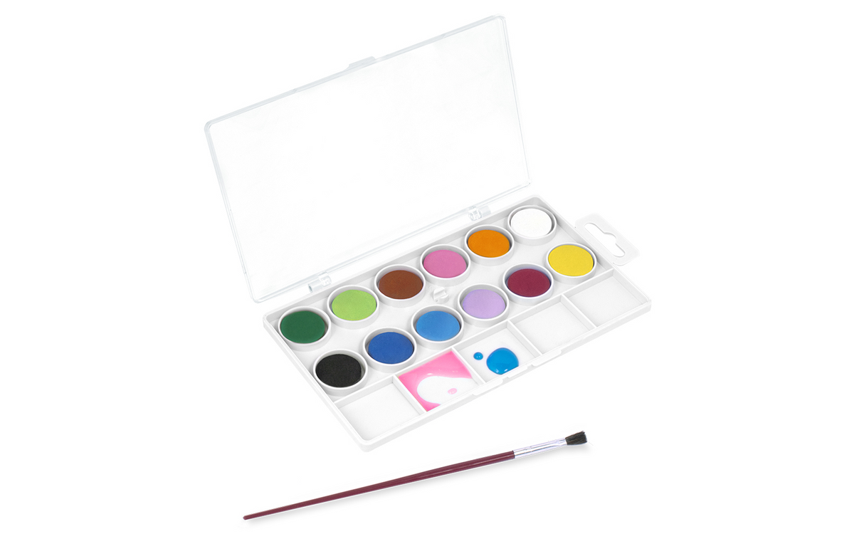 Jovi Aquarellfarben (Kasten) – Mehrfarbig – 12 Farben – Palette, inkl. Pinsel