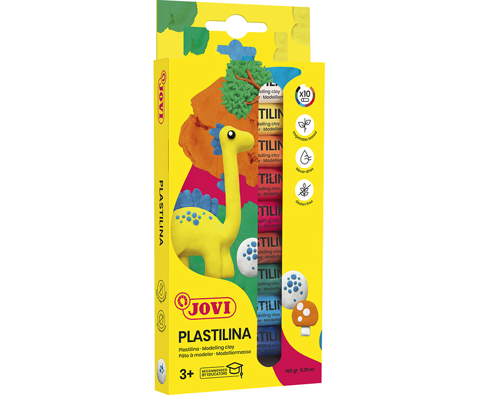 Jovi Knete (weichbleibend), Plastilina, Mehrfarbig, 10 Stk.