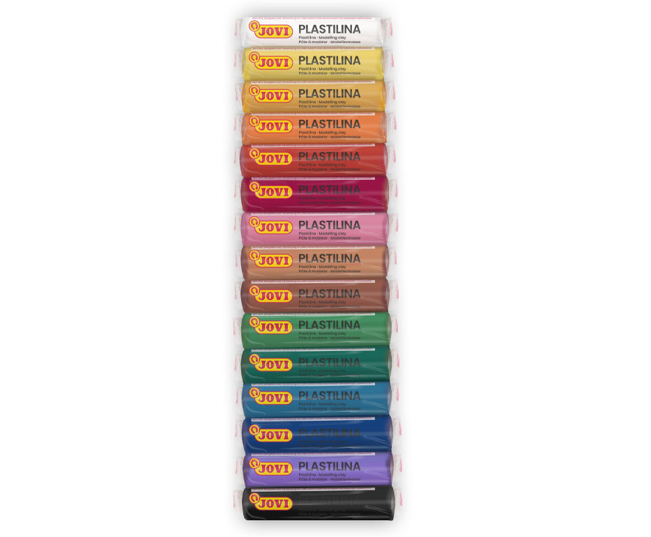 Jovi Knete (weichbleibend), 100% pflanzlich, mehrfarbig, 15 Stück à 15 g