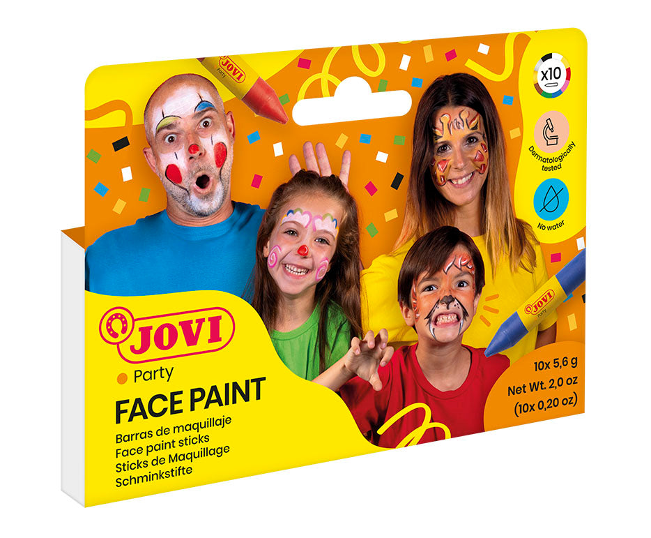 Jovi Face Paint Party Schminkstifte – Mehrfarbig – 10 Farben – für Gesicht