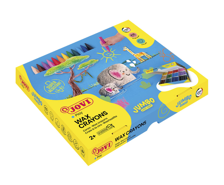 Jovi Jumbo Easy Grip Wachsmalkreiden – 300 Stk., Jumbo, Dreikant