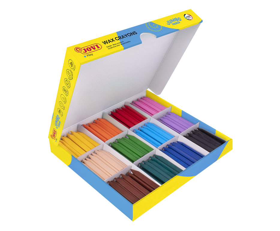 Jovi Jumbo Easy Grip Wachsmalkreiden – 300 Stk., Jumbo, Dreikant