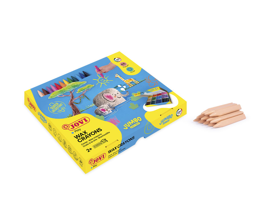 Jovi Jumbo Easy Grip Wachsmalkreiden – 300 Stk., Jumbo, Dreikant