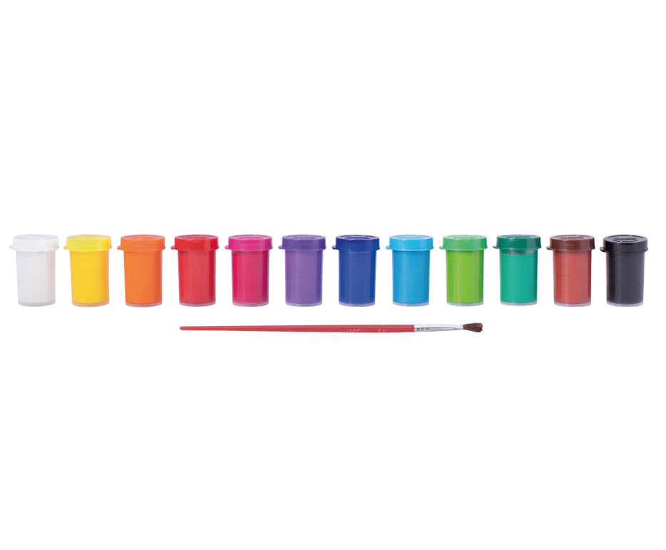 Jovi Gouache Tempera – Mehrfarbig – 12 Farben – für Textilien, Möbel, Papier
