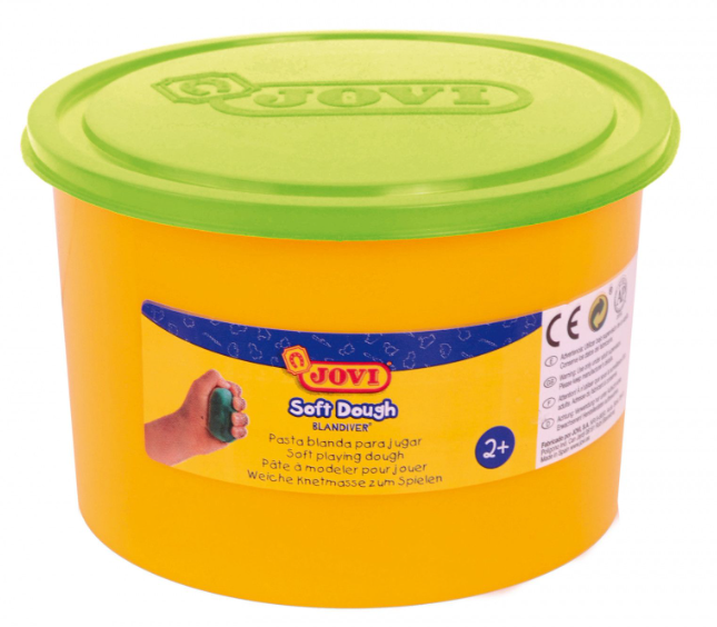 Jovi Knete (weichbleibend), Soft Dough, Weiss, Gelb, Rot, Orange, Grün, Violett, 6 Dosen