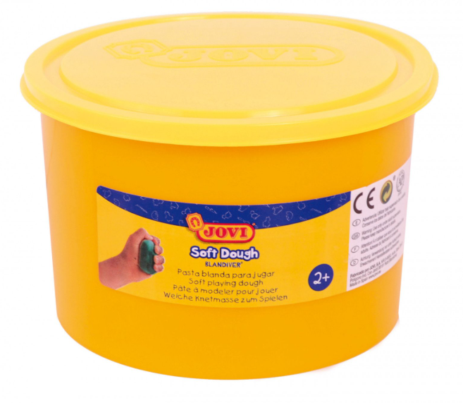 Jovi Knete (weichbleibend), Soft Dough, Weiss, Gelb, Rot, Orange, Grün, Violett, 6 Dosen