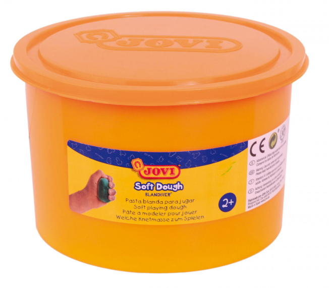 Jovi Knete (weichbleibend), Soft Dough, Weiss, Gelb, Rot, Orange, Grün, Violett, 6 Dosen