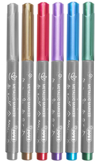 Jovi Kreativ-/Pigmentmarker – 6 Farben, 6er Set, feucht abwischbar – für viele Oberflächen