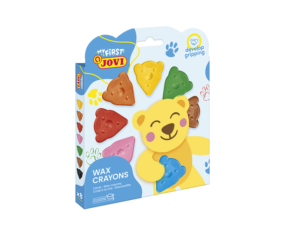 Jovi My First Crayon Wachsmalkreiden – 8 Farben, ergonomisch, Karton