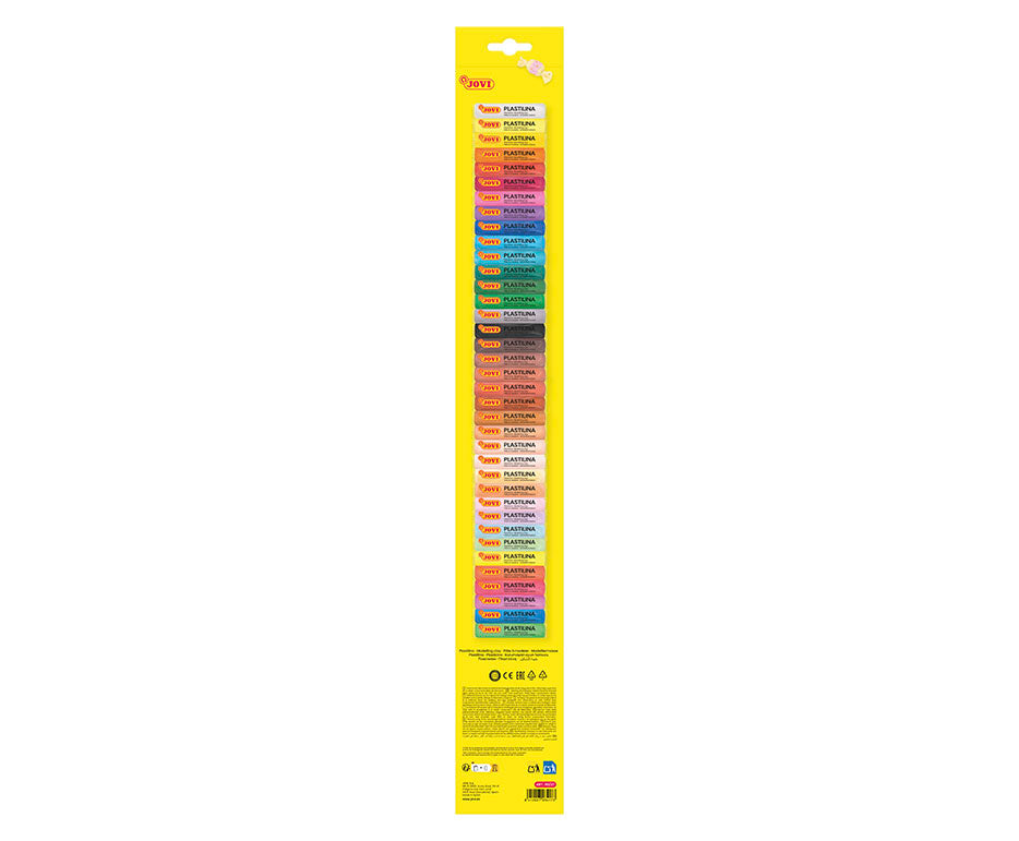 Jovi Knetmasse (weich), Plastilina, Mehrfarbig, Leuchteffekt, 15 g pro Stück, 37 Stück