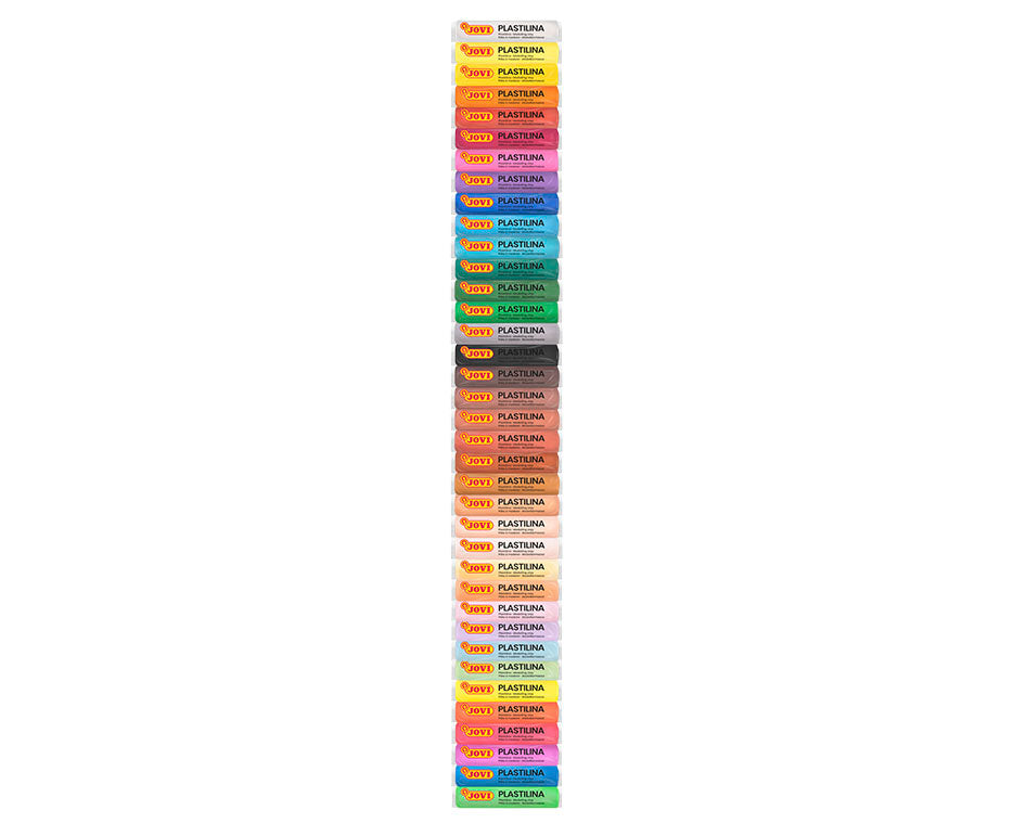 Jovi Knetmasse (weich), Plastilina, Mehrfarbig, Leuchteffekt, 15 g pro Stück, 37 Stück