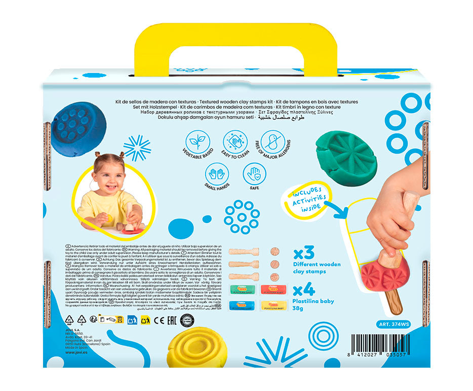 Jovi MY First Baby Knete Etui – Knete-/Modelliermasse-Set – 4 × 38 g – 7-teilig – Nicht toxisch – Ab 1 Jahr