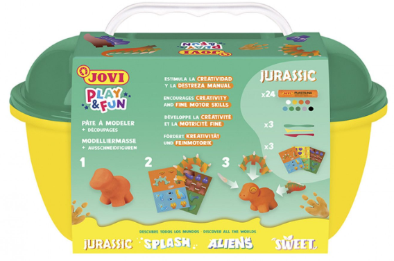Jovi Play&Fun Trunk Sweet – Knete-/Modelliermasse-Set – 24 × 15 g – glutenfrei, pflanzenbasiert