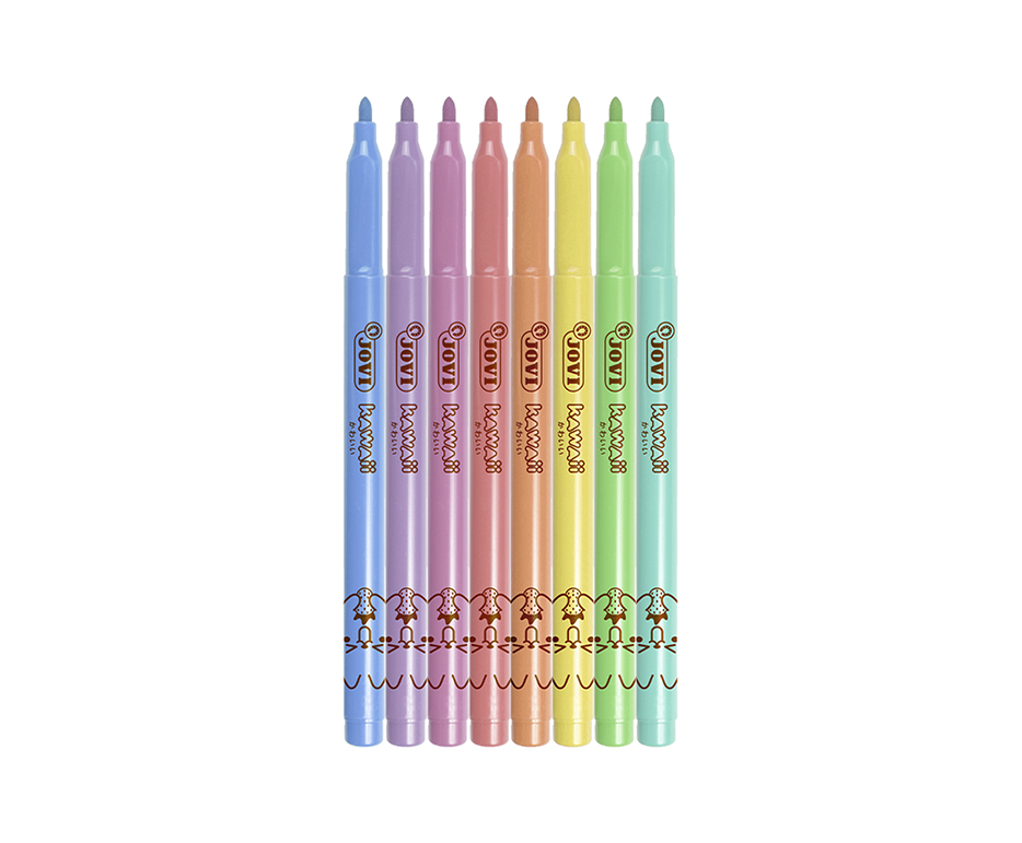 Jovi Kawaii Filzstifte Pastell – Rundspitze, 6 Farben